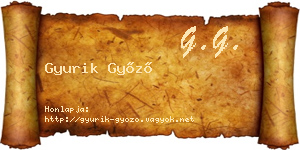 Gyurik Győző névjegykártya
